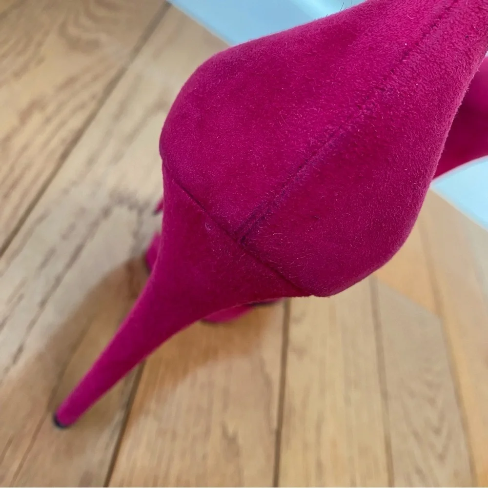 Charlotte Olympia Dolly platform heels pink suede‎ size 40